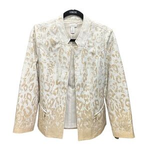 Chico’s Woman’s Blazer Printed Long Sleeve Open Front Size: 0/Small